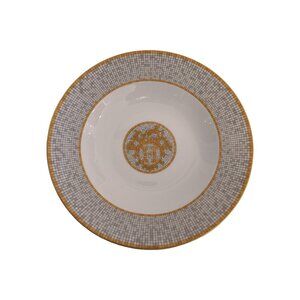 Hermes Mosaique AU 24 Soup Plate Gold Set of 2